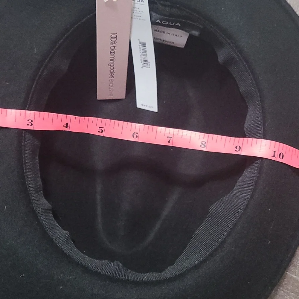 Aqua Black Wool Felted Hat New $98 - Picture 7 of 7